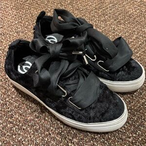 Velvet Platform Sneakers